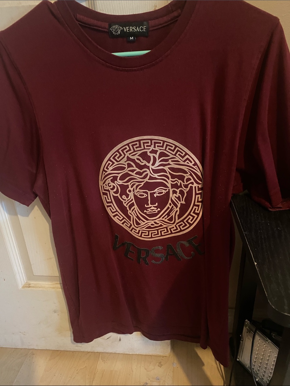 Versace Maroon Medusa Graphic Tee